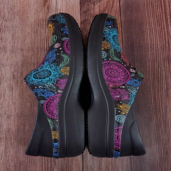 Crocs Womens 6 Neria Pro II Clog Multi Floral Slip Resistant Work Shoes 205385 - Picture 9 of 15